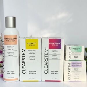 CLEARSTEM Skincare Bundle - Cleanser + Serums + Eye Gel + Moisturizer NEW